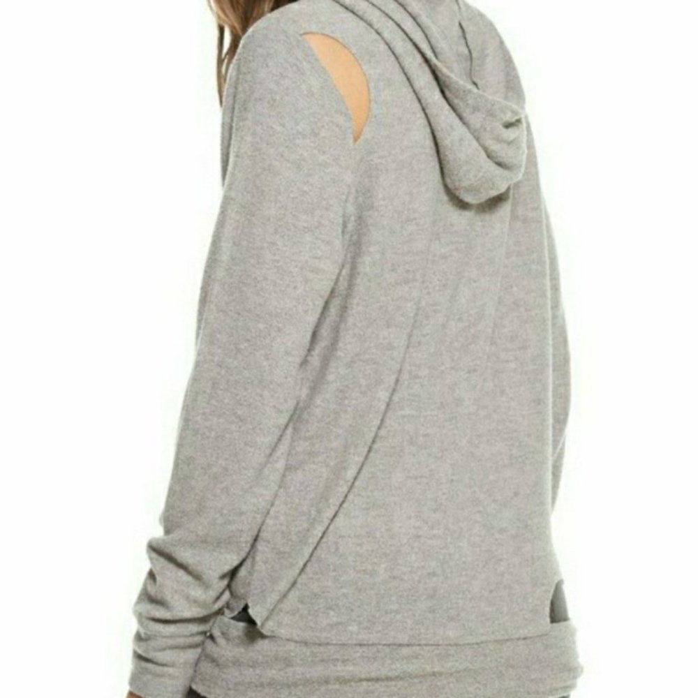NWT Chaser long sleeve deconstructed zip up Hoodie size M